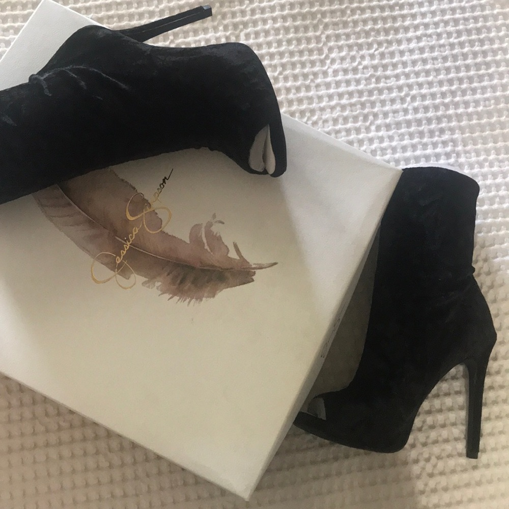 Jessica Simpson Velvet Rainer peep-toe Heels Sz 5M